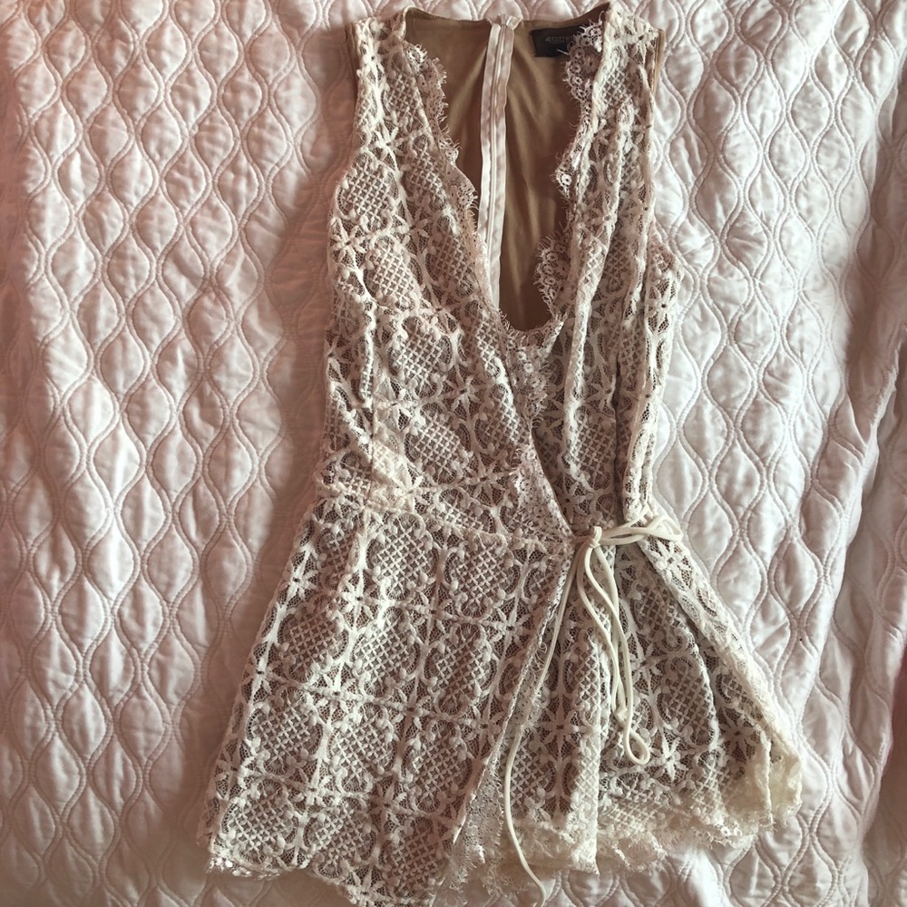 Lace wrap romper